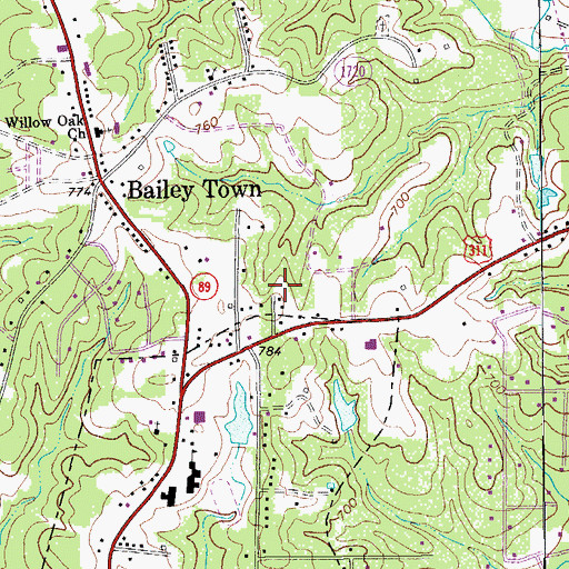 Topographic Map of Walnut Cove Lions Park, NC