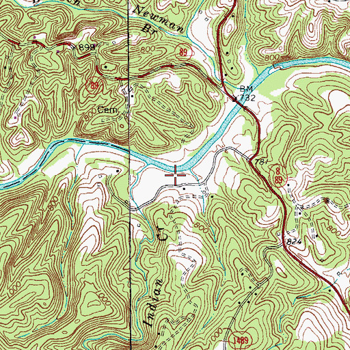 Topographic Map of Hanging Rock State Park Site, NC