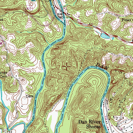 Topographic Map of Hoover Whitts Store Site, NC