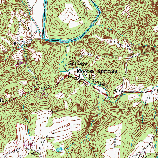 Topographic Map of Mineral Springs Resort Area, NC