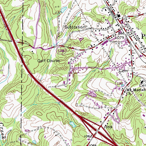 Topographic Map of Pinnacle Lions Park, NC