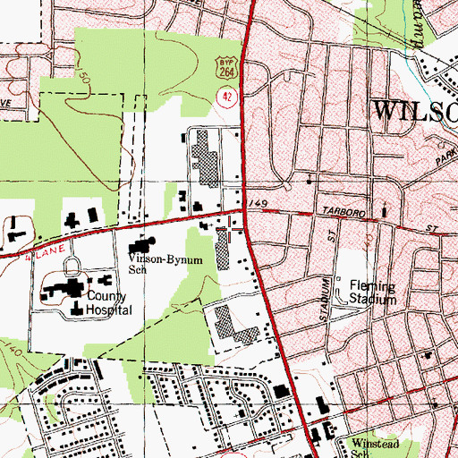 Topographic Map of Boulevard Plaza, NC