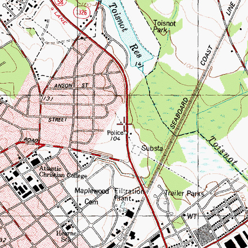 Topographic Map of Gold Park Shopping Center, NC