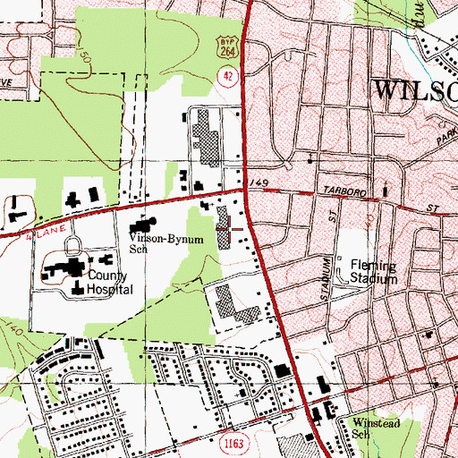 Topographic Map of Kings Plaza, NC
