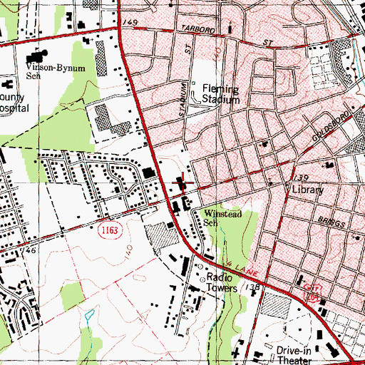 Topographic Map of Winoca Shopping Center, NC