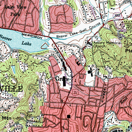 Topographic Map of Northland Shopping Center, NC
