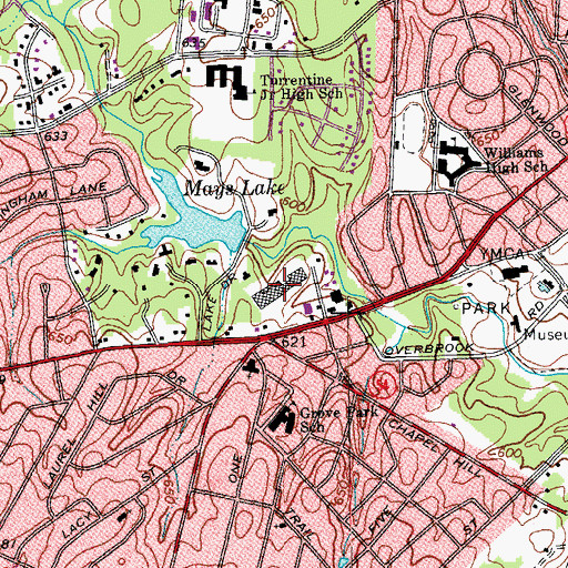 Topographic Map of Spoon Plaza, NC