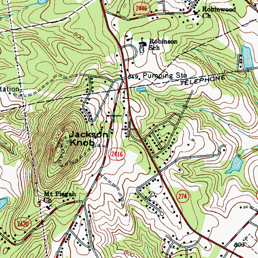 Topographic Map of Forest Brook Shopping Center, NC