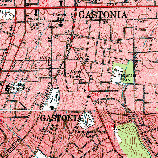 Topographic Map of Water Tower Center, NC