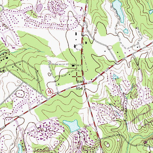 Topographic Map of Charlotte Fashion Plaza, NC