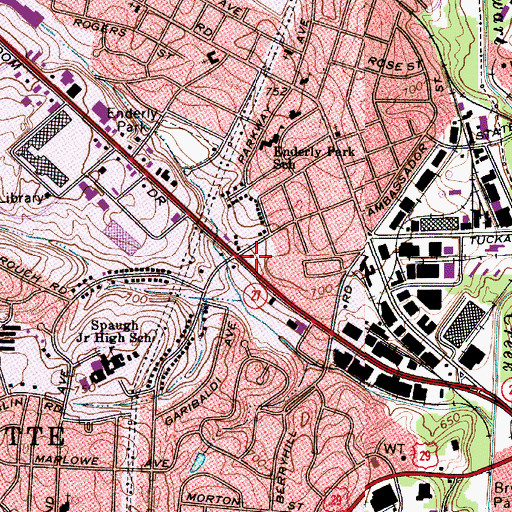 Topographic Map of Freedom Drive Shopping Center, NC