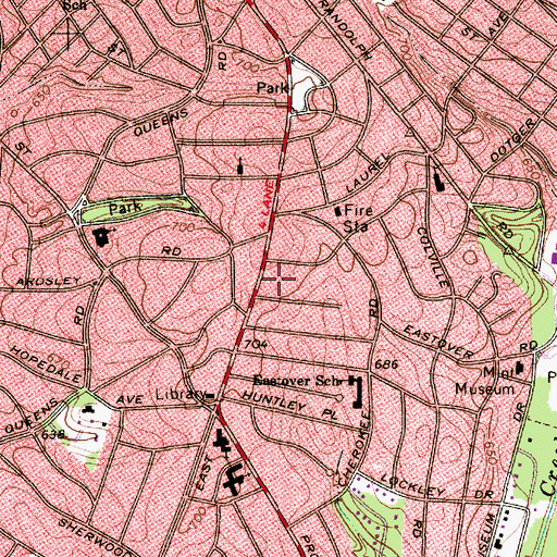 Topographic Map of Villa Square Shopping Center, NC