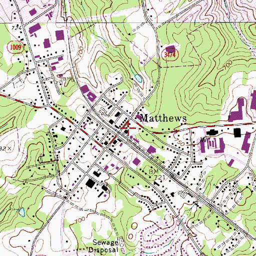 Topographic Map of Depot Shopping Center, NC