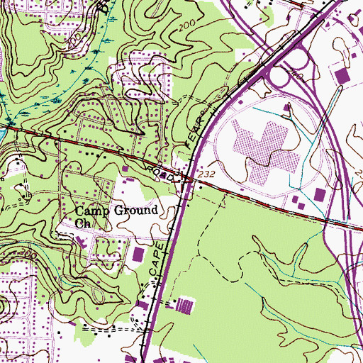 Topographic Map of Fayetteville Marketplace, NC