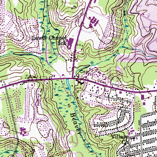Topographic Map of Lafayette Shopping Center, NC