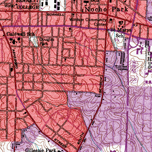 Topographic Map of Best Center, NC