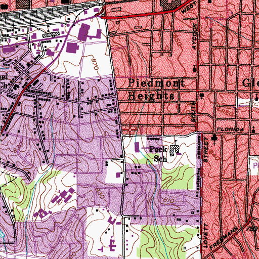 Topographic Map of Coliseum Shopping Center, NC