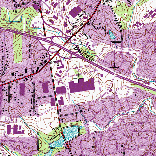 Topographic Map of Four Seasons Mall, NC