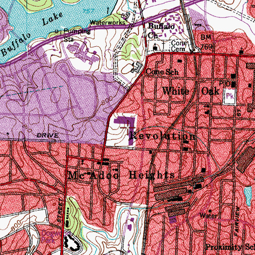 Topographic Map of Golden Gate Shopping Center, NC