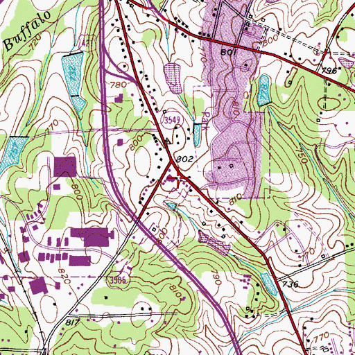 Topographic Map of Liberty Road Shopping Center, NC
