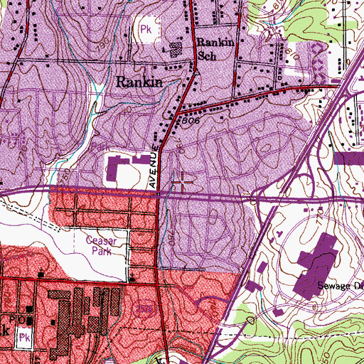 Topographic Map of OHenry Shopping Center, NC