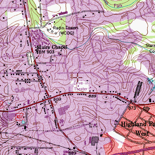 Topographic Map of Price Shopping Center, NC