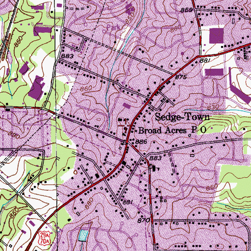 Topographic Map of Sedgefield Plaza, NC