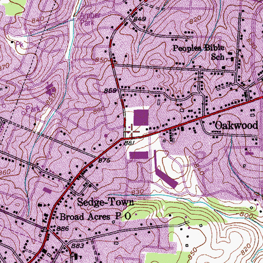 Topographic Map of Westgate Shopping Center, NC