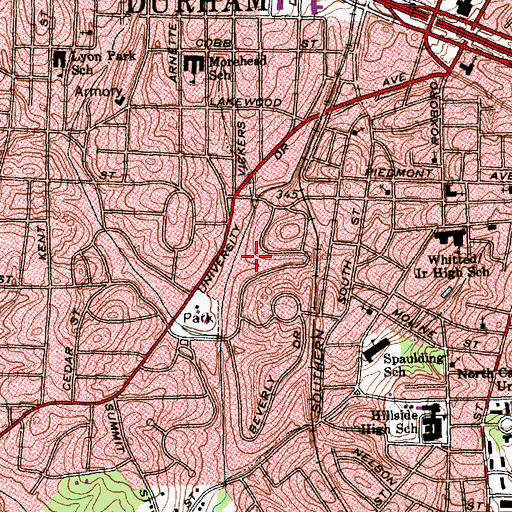 Topographic Map of Forest Hill Shopping Center, NC