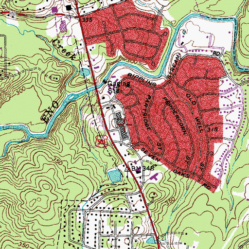 Topographic Map of Riverview Shopping Center, NC