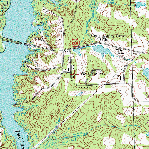 Topographic Map of Kerr Lake Country Club, NC