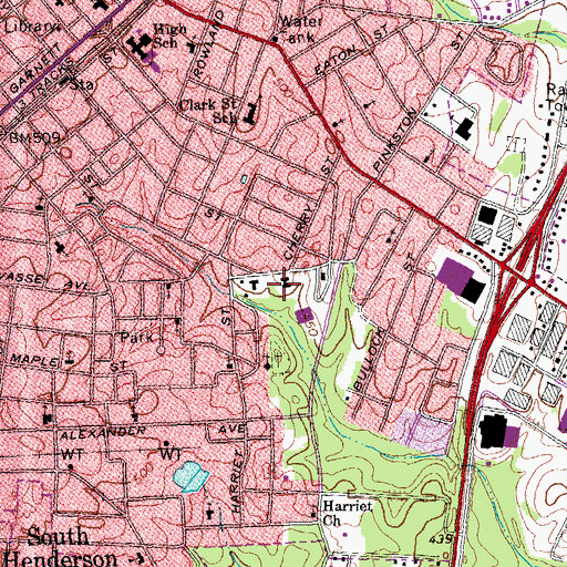 Topographic Map of Vance County Health Center, NC