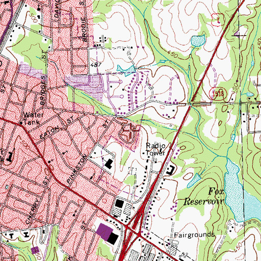 Topographic Map of Pinkston Park, NC