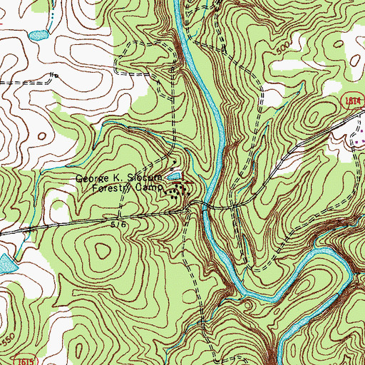 Topographic Map of George K Slocum Forestry Camp, NC
