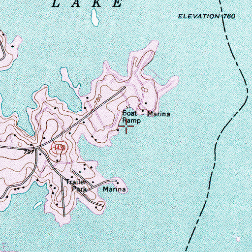 Topographic Map of Beatty Ford Access Area, NC
