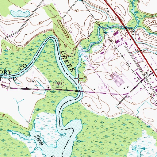 Topographic Map of Cherry Run, NC
