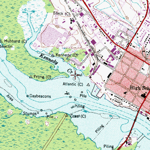 Topographic Map of Kennedy Creek, NC