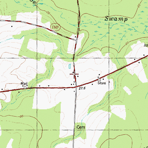 Topographic Map of Tuckahoe Post Office (historical), NC