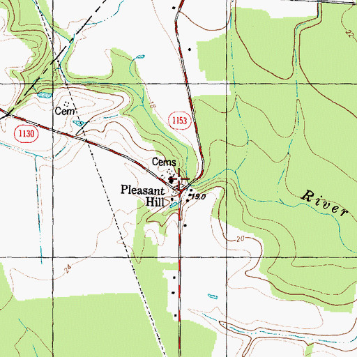 Topographic Map of Pleasant Hill Church, NC
