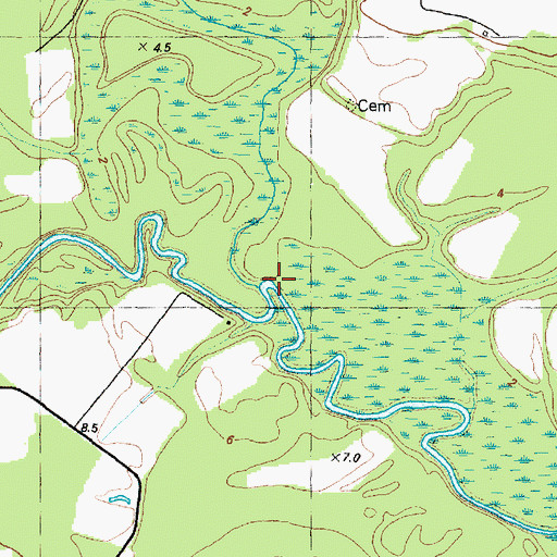 Topographic Map of Foscue Landing, NC