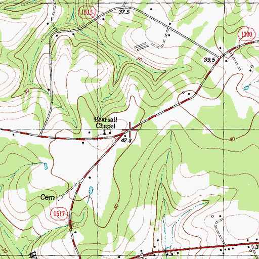Topographic Map of Pearsall Post Office (historical), NC