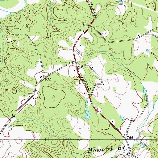 Topographic Map of Clarksville Post Office, NC
