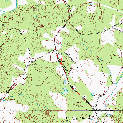 Topographic Map of Clarksville Pentecostal Holiness, NC