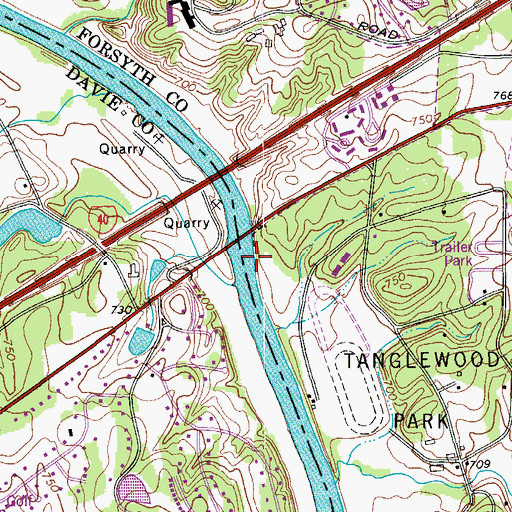 Topographic Map of Halls Ferry site, NC