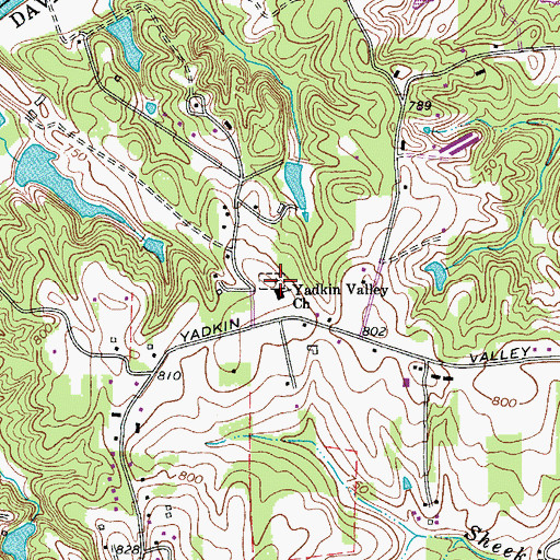 Topographic Map of Macedonia Moravian, NC