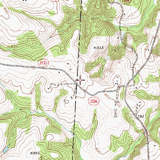Topographic Map of County Line Post Office (historical), NC