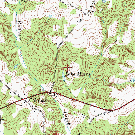 Topographic Map of Lake Myers Family Campground, NC
