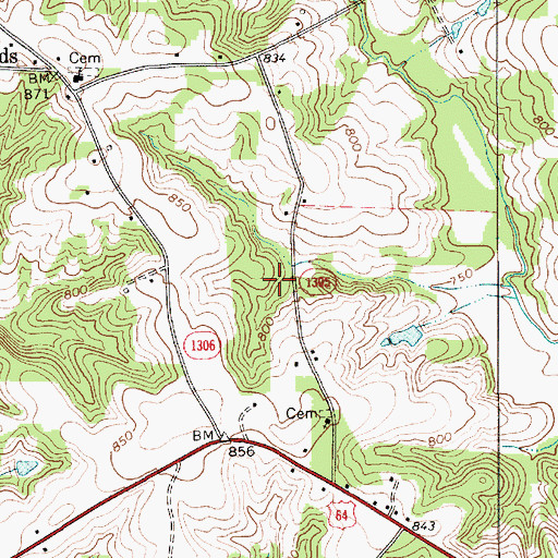 Topographic Map of Clement Grove Church of God, NC
