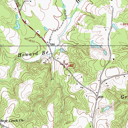 Topographic Map of Bones Store, NC