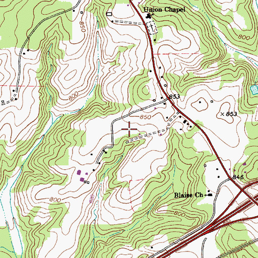 Topographic Map of Hodmans Post Office, NC